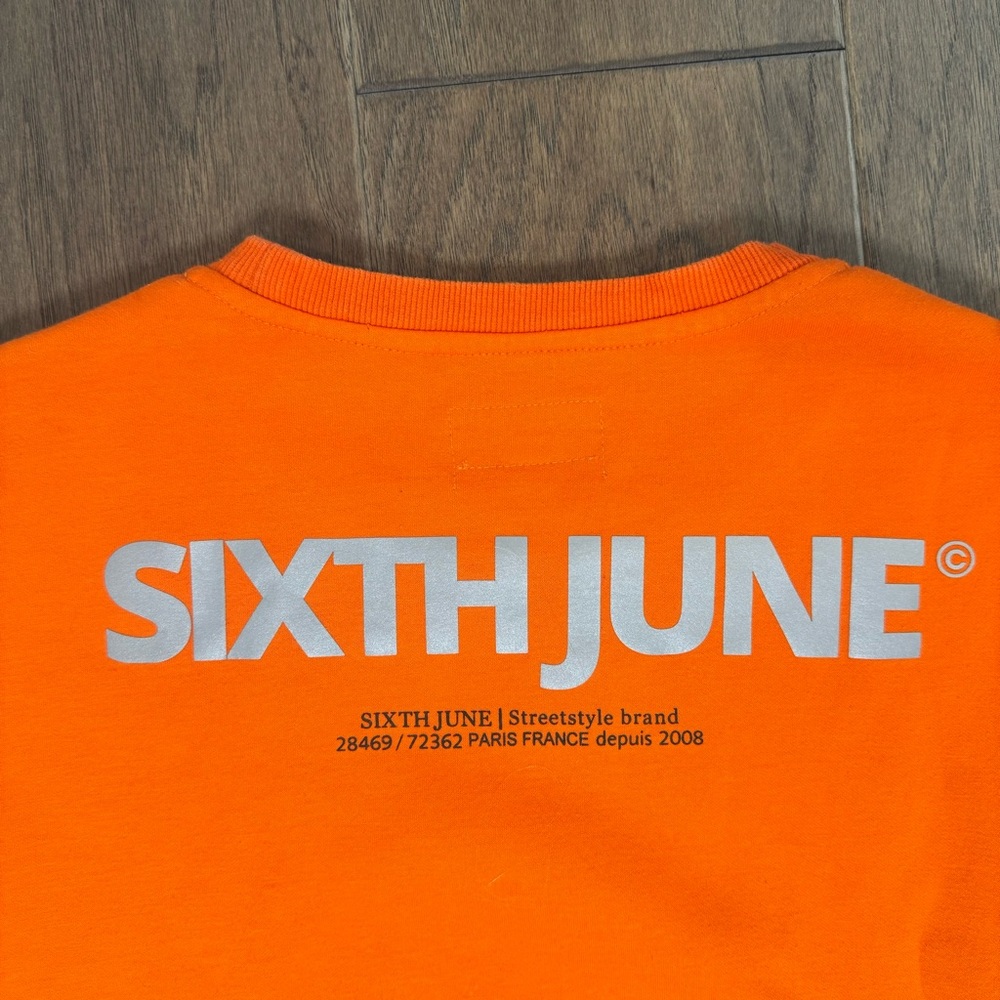 Men's Vibrant Orange Crewneck Sweater - Picture 2 of 16